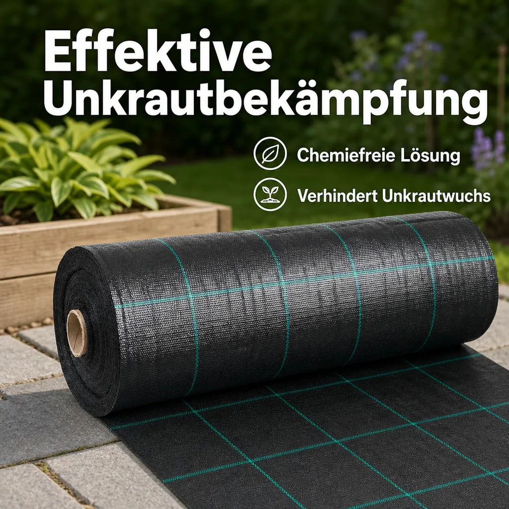 Unkrautvlies, Bodengewebe 2x80m, Gartenvlies, UV-stabil, Reißfest