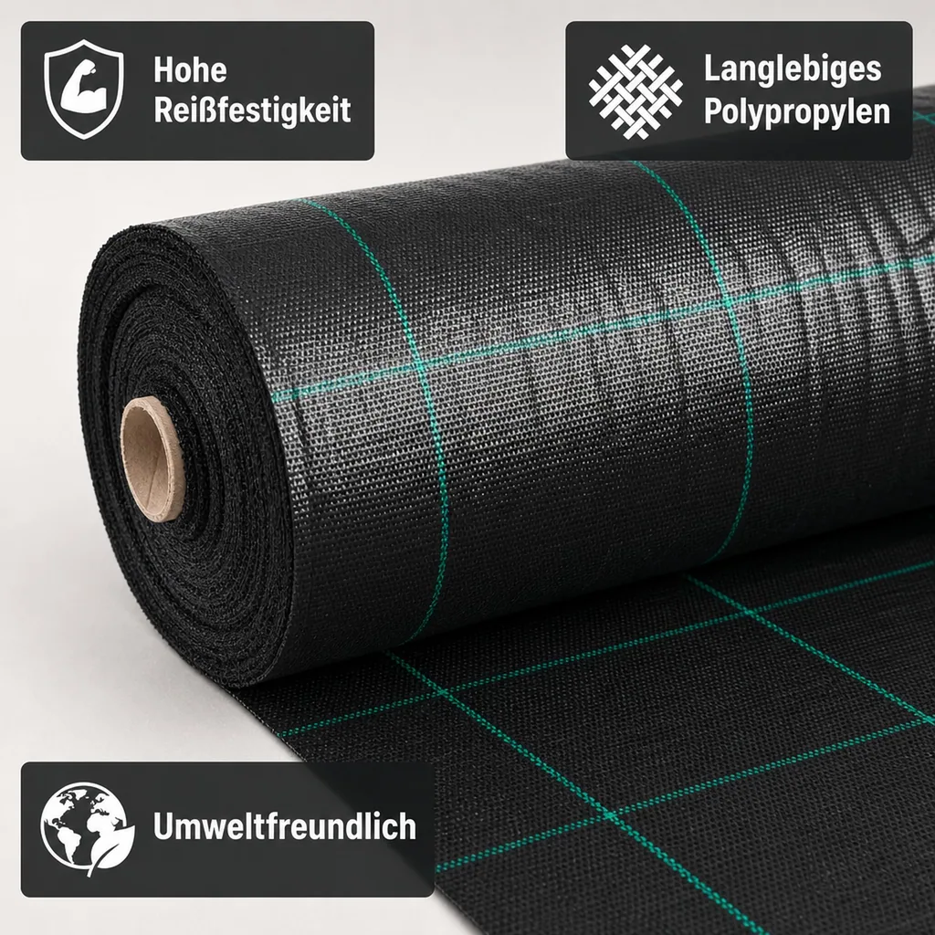 Unkrautvlies, Bodengewebe, 2x5m, Abdeckvlies, Beetvlies Unkrautschutz