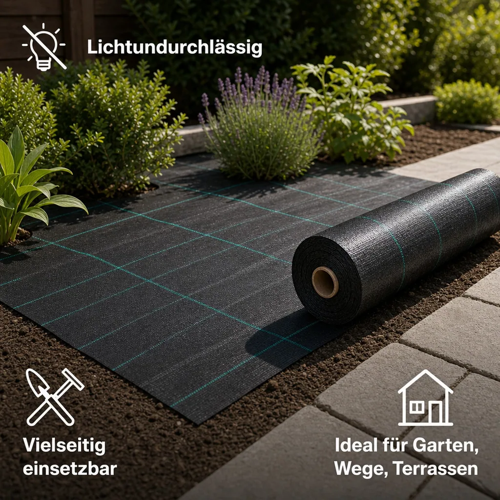 Unkrautvlies, Bodengewebe, Abdeckvlies 2x20m, Gartenvlies, Unkrautschutz