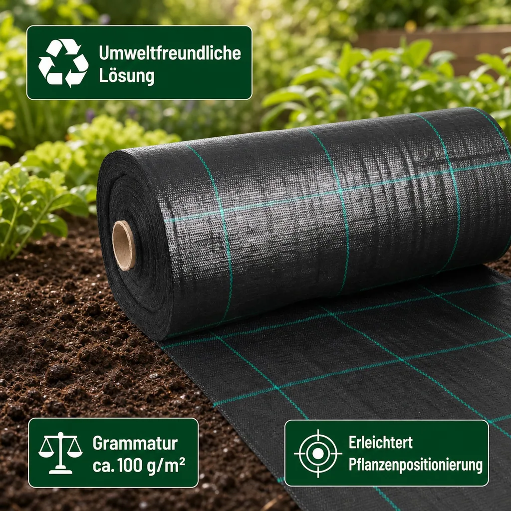 Unkrautvlies, Bodengewebe, Abdeckvlies 2x20m, Gartenvlies, Unkrautschutz