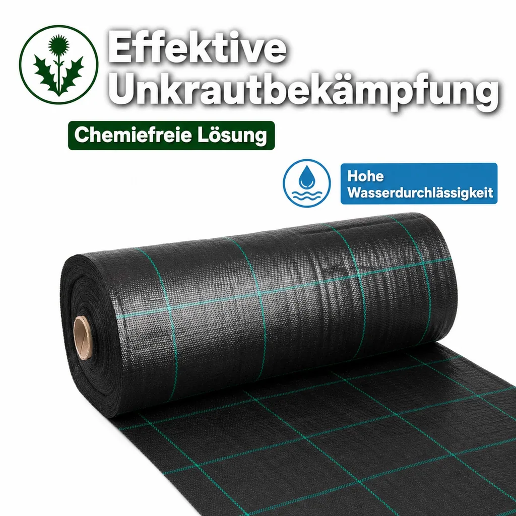 Unkrautvlies, Bodengewebe, Abdeckvlies 2x10m - Unkrautschutz für Garten
