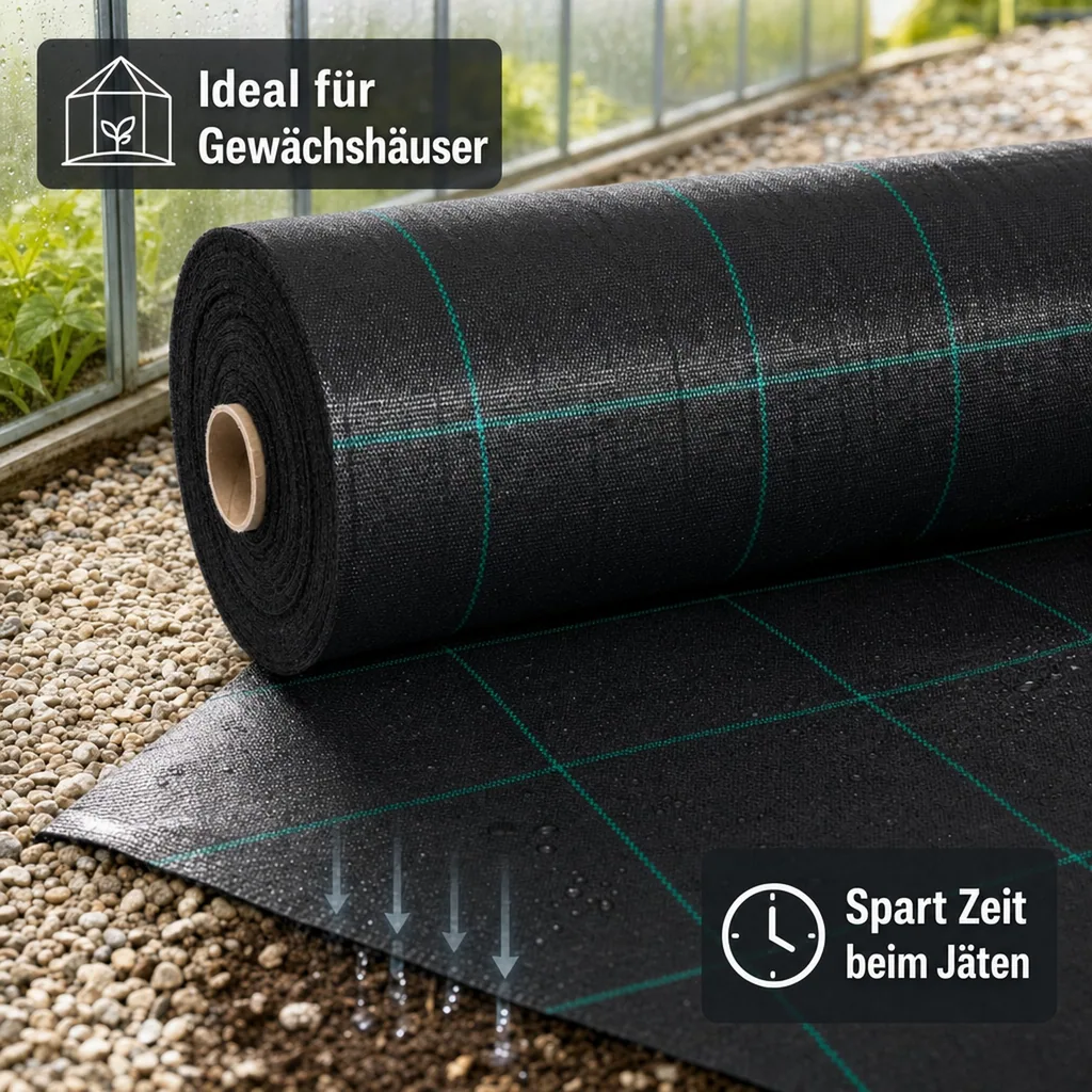 Bodengewebe 1,5m x 60m, 100g/m², Unkrautvlies, Gartenvlies