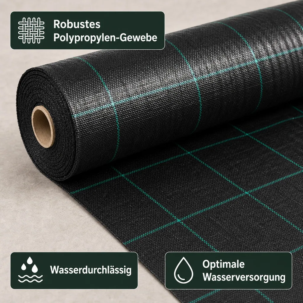 Unkrautvlies, Bodengewebe, Abdeckvlies 1,5m x 80m, 100g/m²