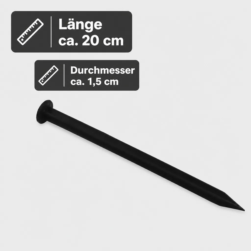 Befestigungsnägel, Erdnägel 20cm, Gartennägel, schwarz