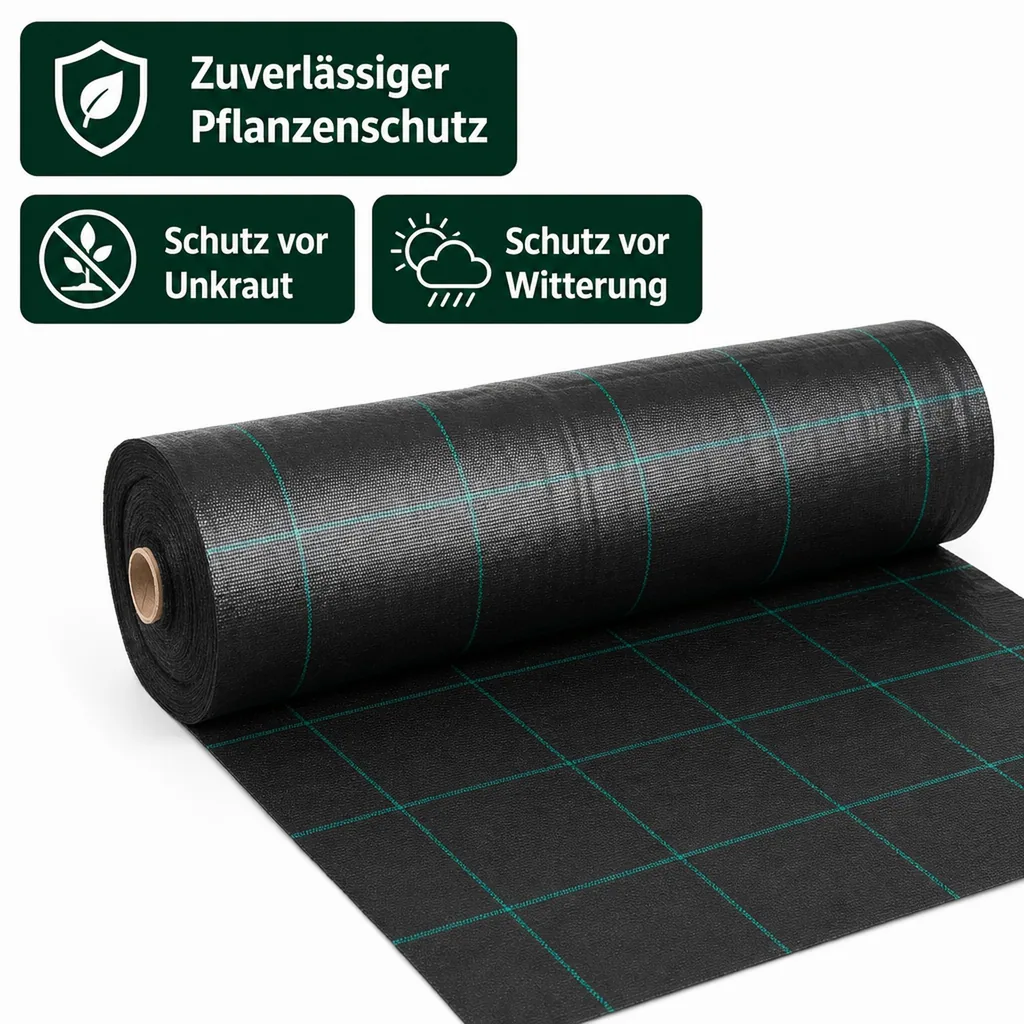 Abdeckvlies, Bodengewebe, 1m x 5m, Unkrautvlies, 100g/m²