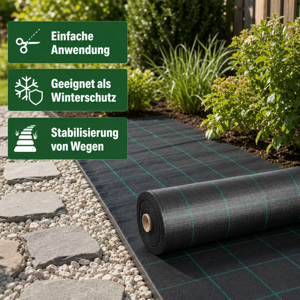 Abdeckvlies, Bodengewebe, 1m x 5m, Unkrautvlies, 100g/m²