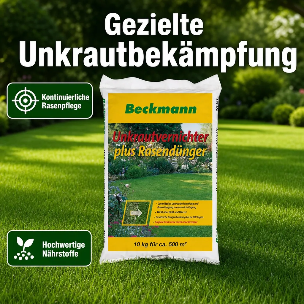 Rasendünger mit Unkrautvernichter 10 kg, Langzeitwirkung für 500m²