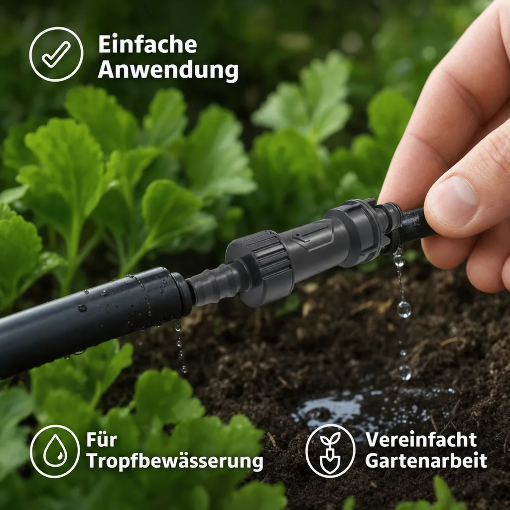 Tropfbewässerung, Druckminderer, Universalanschluss 16mm, 1.5 bar