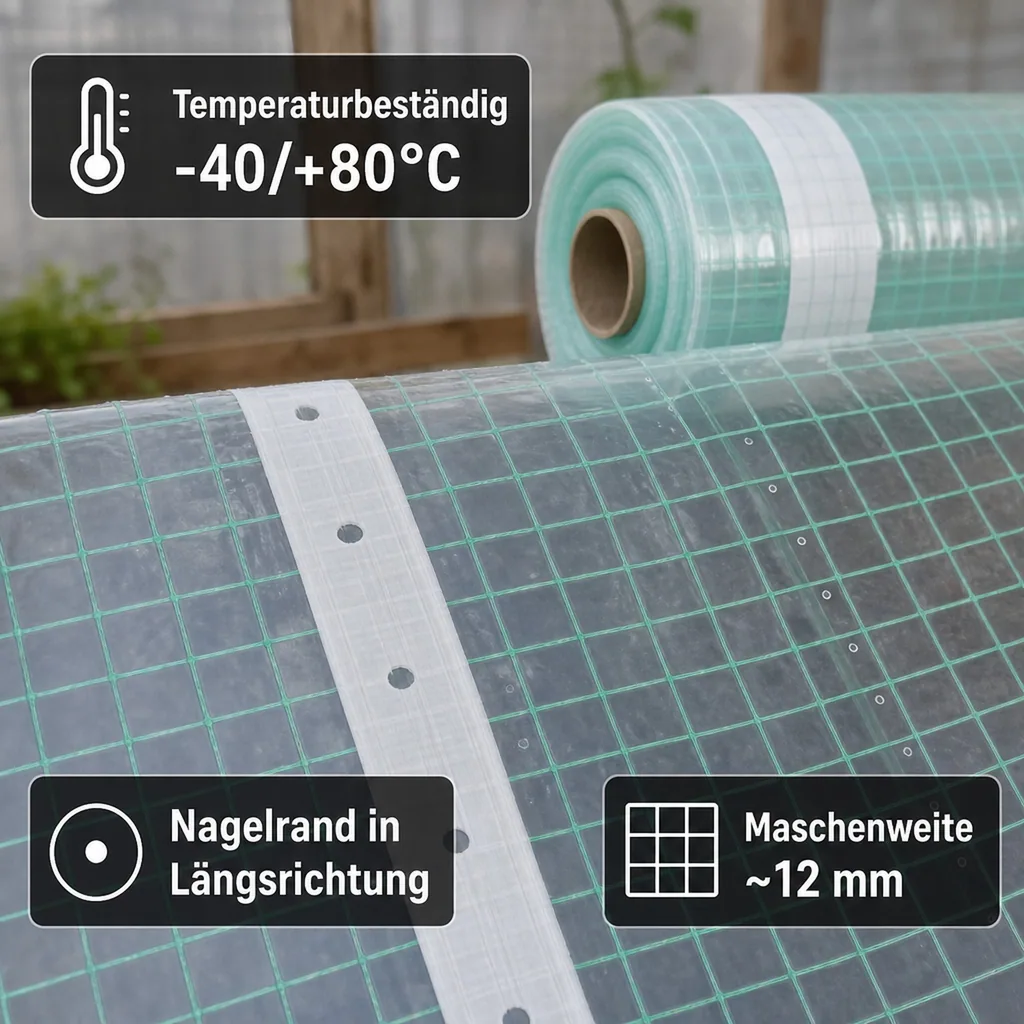 Gitterfolie m. Nagelrand 3 Breite x 1 Meter