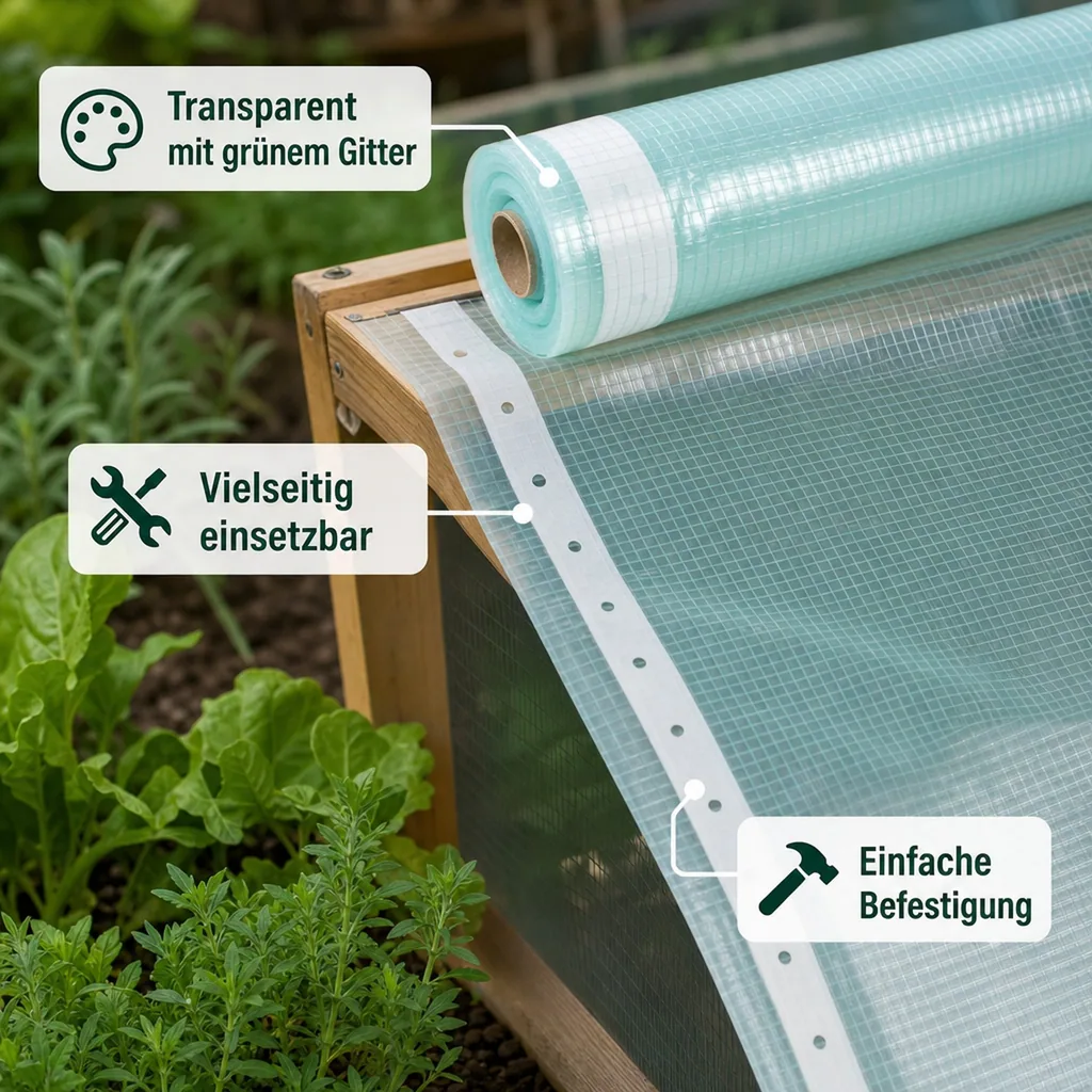 Gitterfolie mit Nagelrand, 4m x 20m, Reißfest und UV-stabil