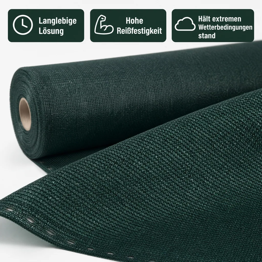 Sichtschutznetz, Windschutznetz, 1 m x 22 m, Zaunblende, HDPE Gewebe