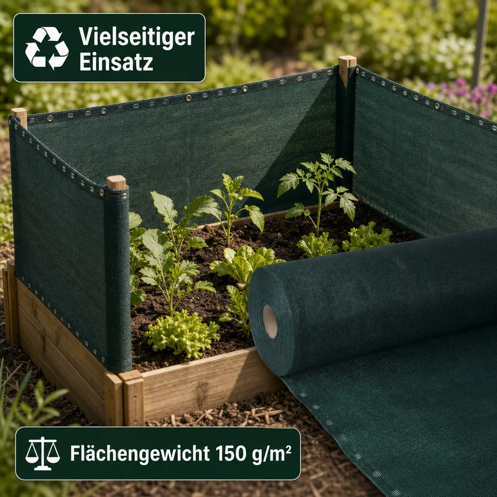 Sichtschutznetz, Windschutznetz, 1 m x 22 m, Zaunblende, HDPE Gewebe