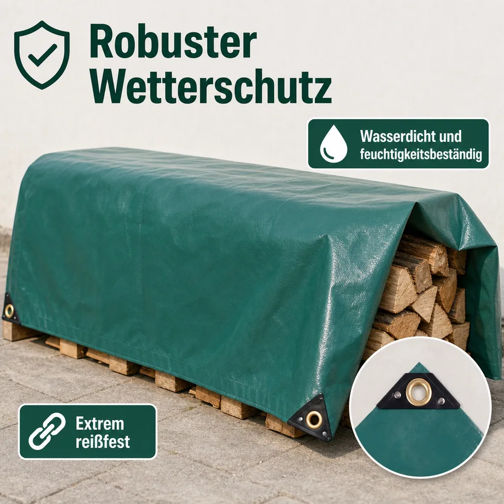 PVC Plane grün, 650 g/m², 1,5 x 20m (30m²), wasserdicht, reißfest