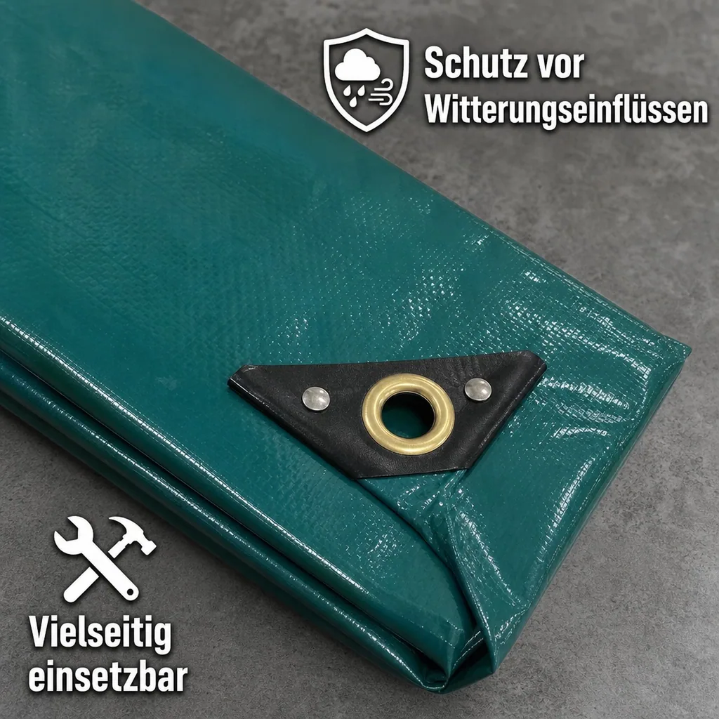 grün 650 g/m² PVC 3,5 x 5m (17,5m²) Plane