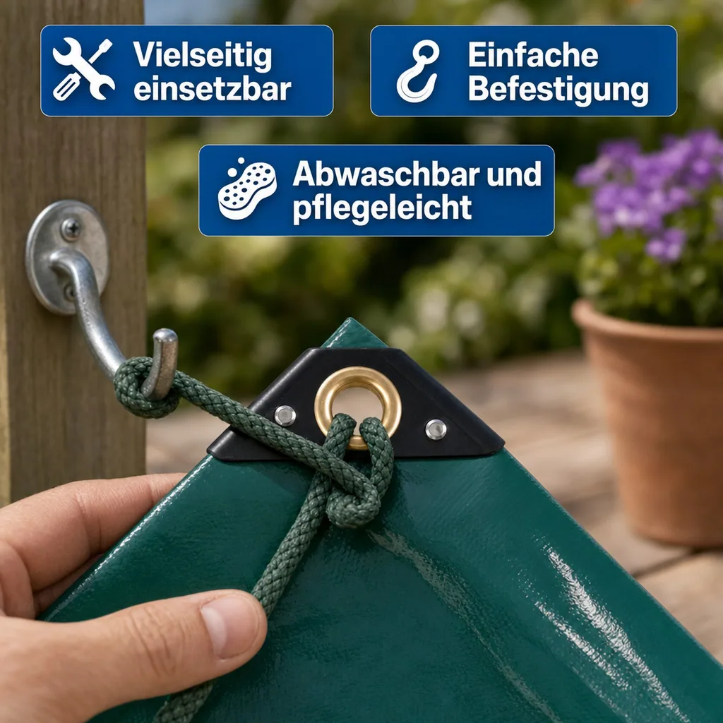 PVC Plane 650g, Abdeckplane, 5x6m, grün, wasserdicht, reißfest (30m²)