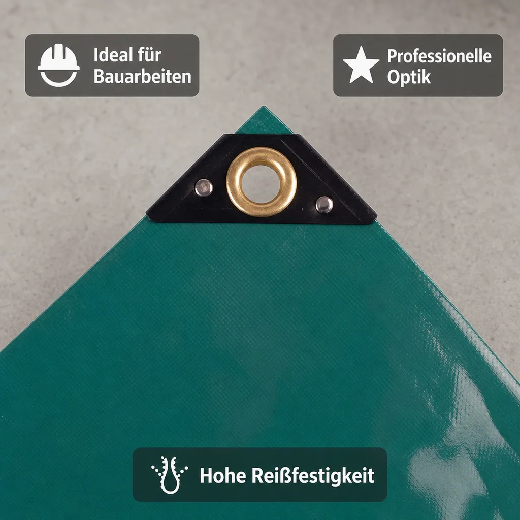 PVC Plane 650g, Abdeckplane, 5x8m, grüne Plane, wasserdicht (40m²)