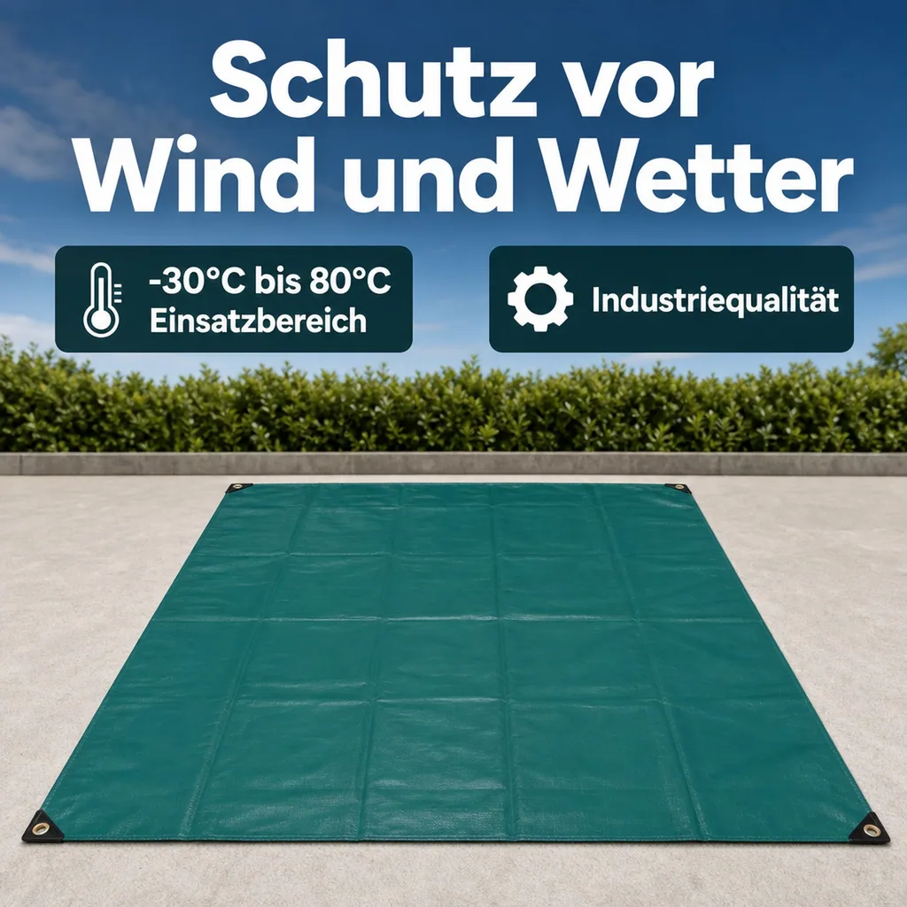 PVC Plane 650g, Abdeckplane, 5x8m, grüne Plane, wasserdicht (40m²)