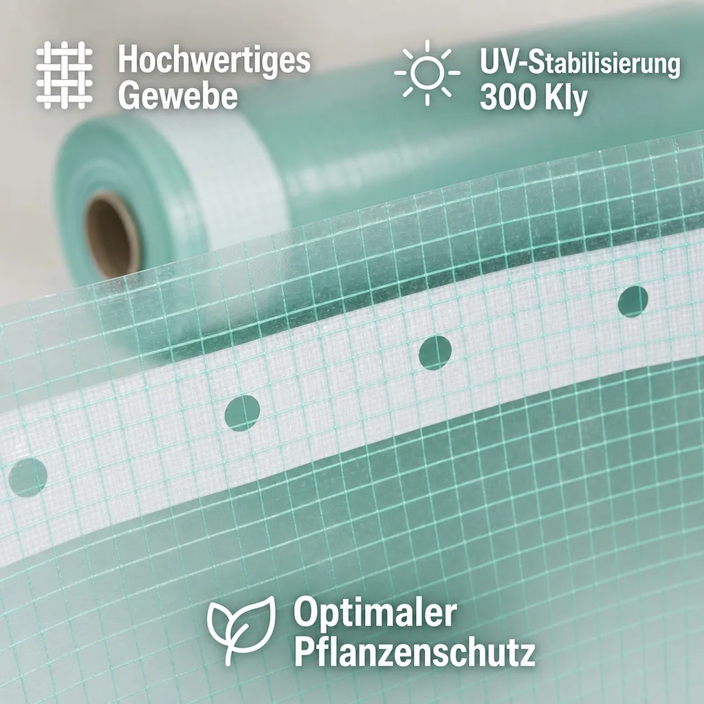Gitterfolie, Gewächshausfolie, Nagelrand, 1.5 Breite x 30 Meter