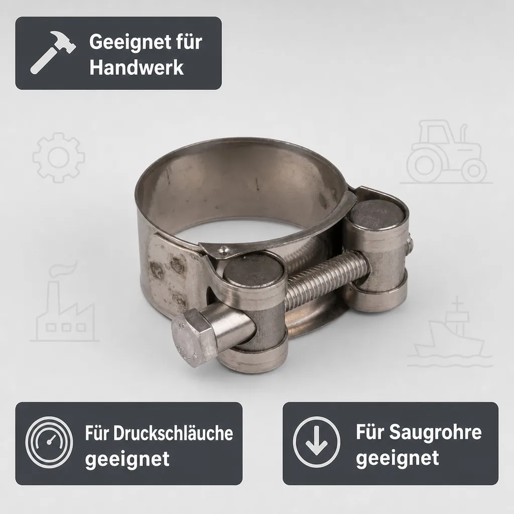 Gelenkbolzenschelle 64-67mm, Edelstahl, Spannbackenschelle