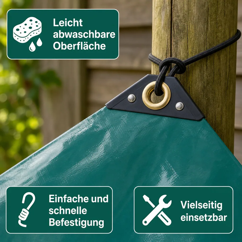 PVC Plane grün 650g, 2,5 x 4,5m (11,25m²), Abdeckplane, wasserdicht