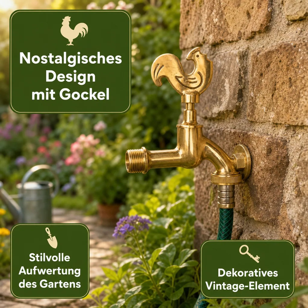 Auslaufventil 1/2 Zoll, Garten Auslaufventil, Nostalgie Design