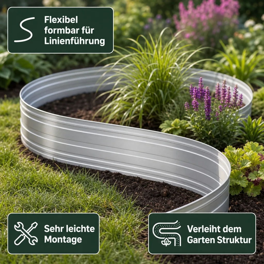 Green Universe Rasenkanten 10-14 cm, Breite: 14 cm; Menge: 5 Stück; Länge-GS: 1 m