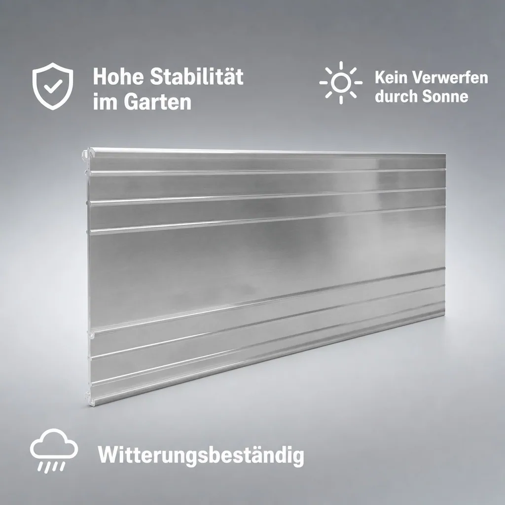 Ultra Starke Alu Rasenkanten 10-14-24 cm, Breite: 14 cm; Menge: 5 Stück; Länge-GS: 1 m