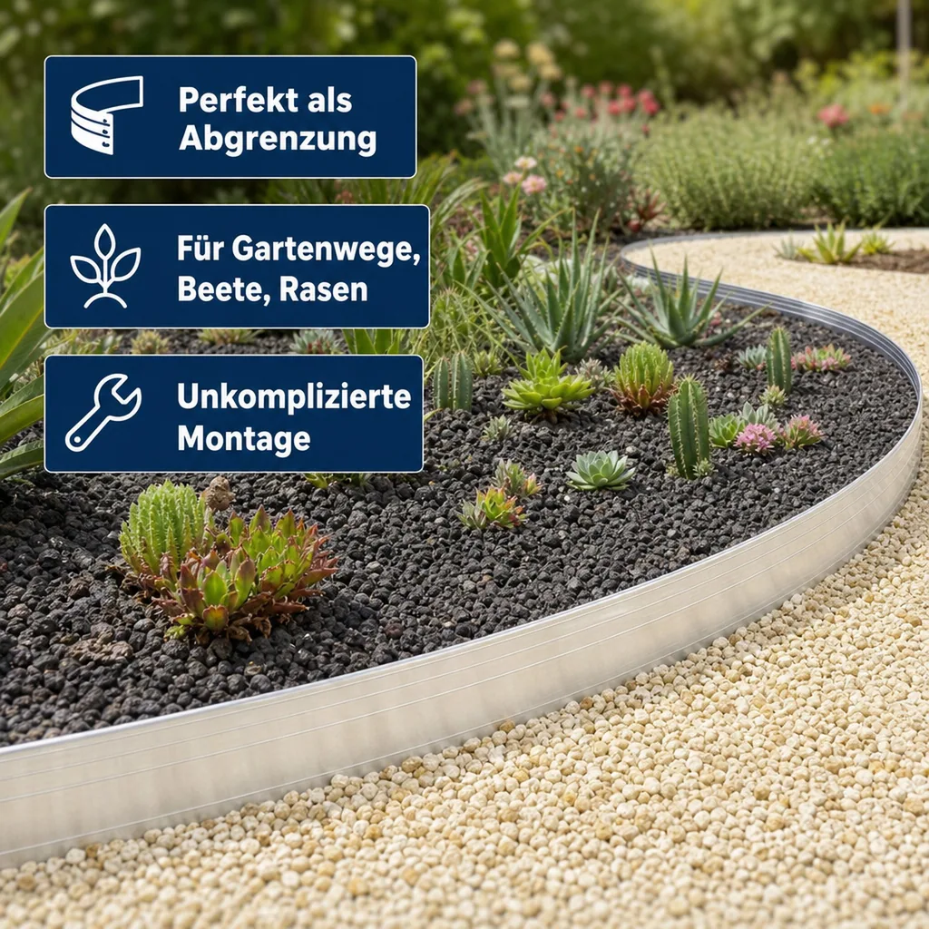 Ultra Starke Alu Rasenkanten 10-14-24 cm, Breite: 14 cm; Menge: 5 Stück; Länge-GS: 1 m