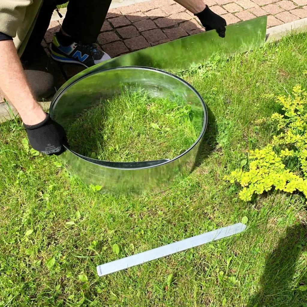 Rasenkantenband Metall Alu/Zink (Länge 10m 15m / Höhe 15cm 20cm 25cm) | Rasenkanten | Beeteinfassung | Beetumrandung | Beetbegrenzungen, Länge-GS: 10 m; Breite: 20 cm