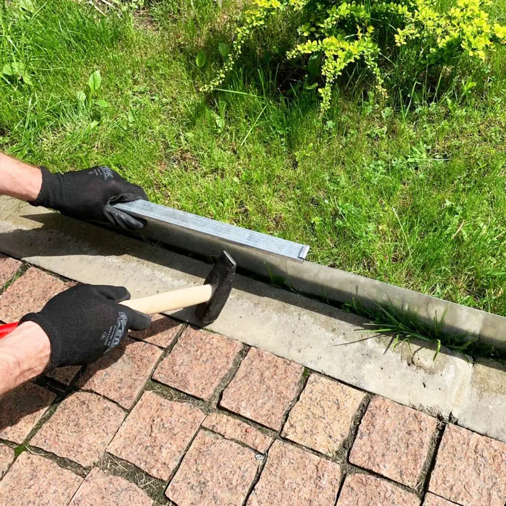 Rasenkantenband Metall Alu/Zink (Länge 10m 15m / Höhe 15cm 20cm 25cm) | Rasenkanten | Beeteinfassung | Beetumrandung | Beetbegrenzungen, Länge-GS: 10 m; Breite: 15 cm