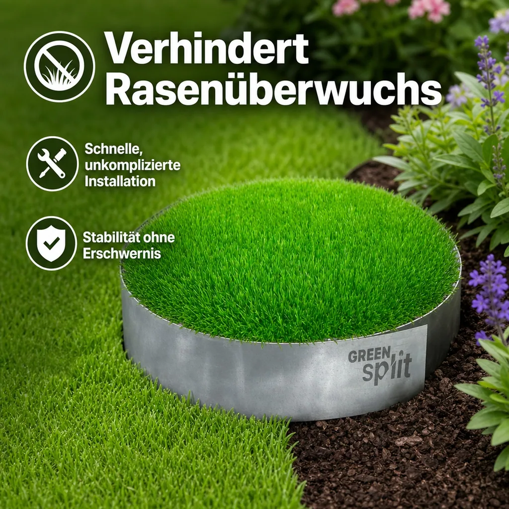 Rasenkantenband Metall Alu/Zink (Länge 10m 15m / Höhe 15cm 20cm 25cm) | Rasenkanten | Beeteinfassung | Beetumrandung | Beetbegrenzungen, Länge-GS: 10 m; Breite: 15 cm