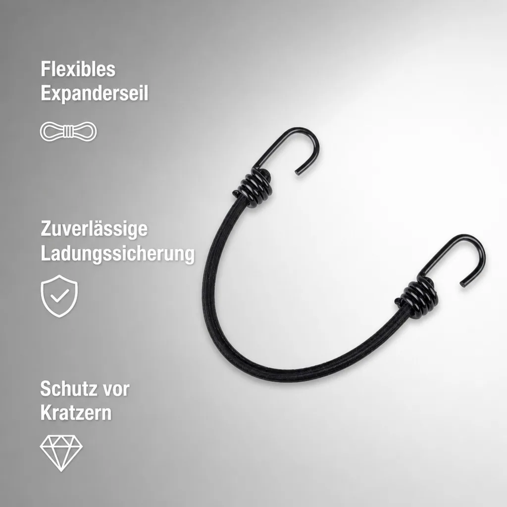 Expanderseil mit Haken, 10mm x 80cm, Gepäckspanner