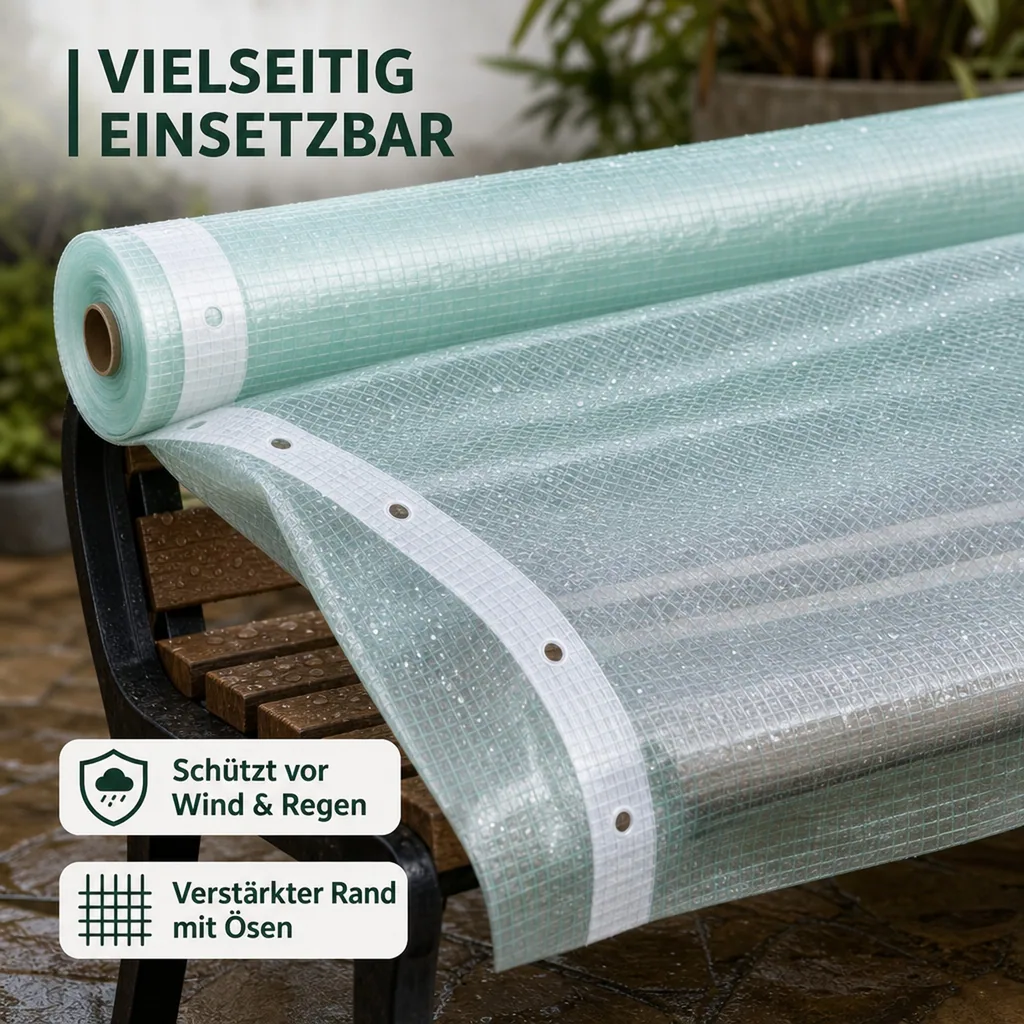 Gitterfolie, Gewächshausfolie, 1,5 Breite x 8 Meter, Nagelrand