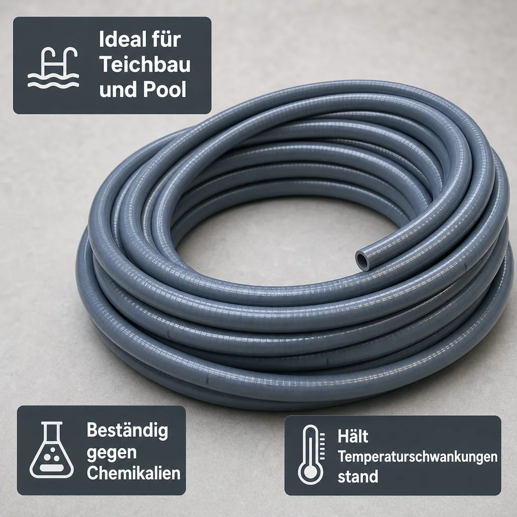 PVC Schlauch 50mm, Flexschlauch 10m, Klebeschlauch, flexibel
