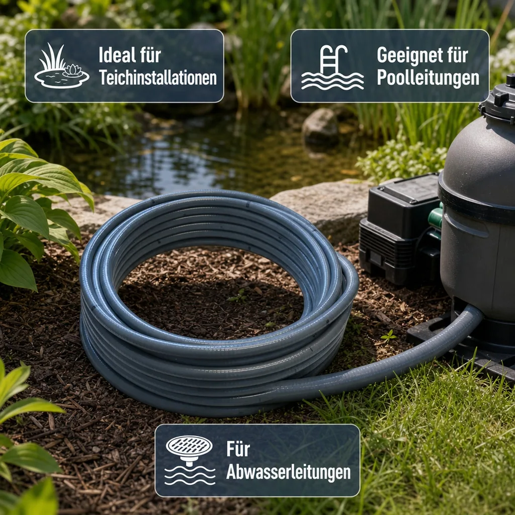 Flexschlauch 40mm, PVC Schlauch, 10m, Klebeschlauch, flexibel