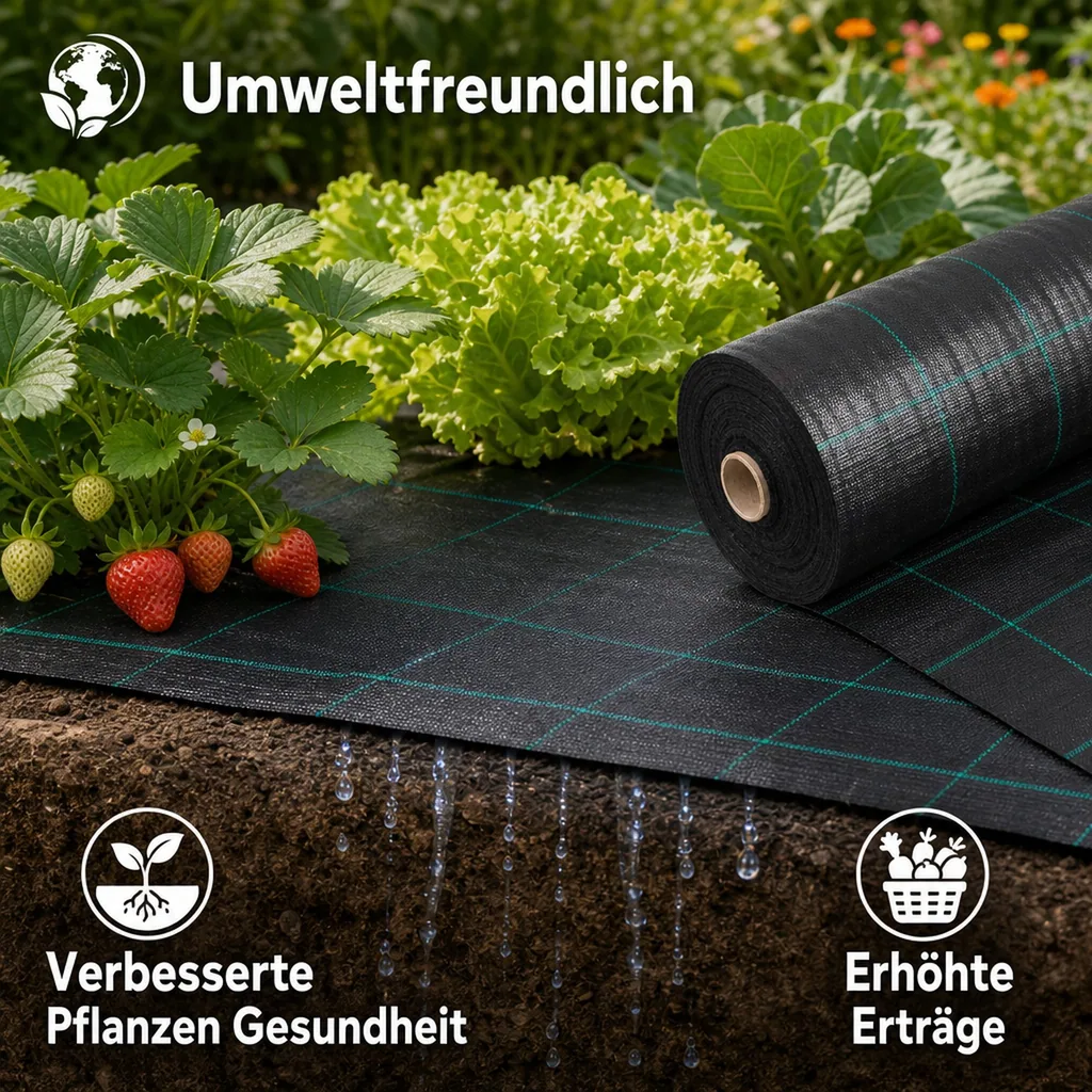 Bodengewebe 1,5x90m, 100g/m², Abdeckvlies, Unkrautvlies, Gartenvlies