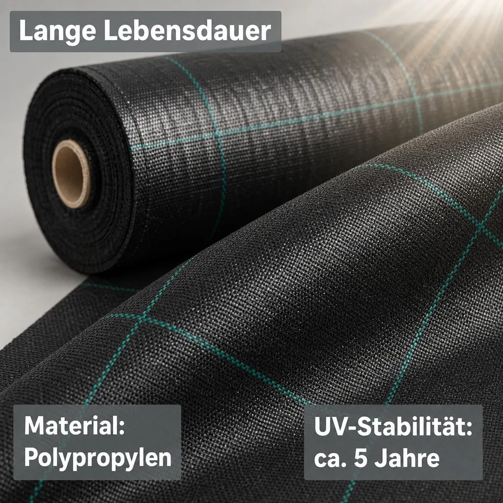 Bodengewebe 1,5x90m, 100g/m², Abdeckvlies, Unkrautvlies, Gartenvlies
