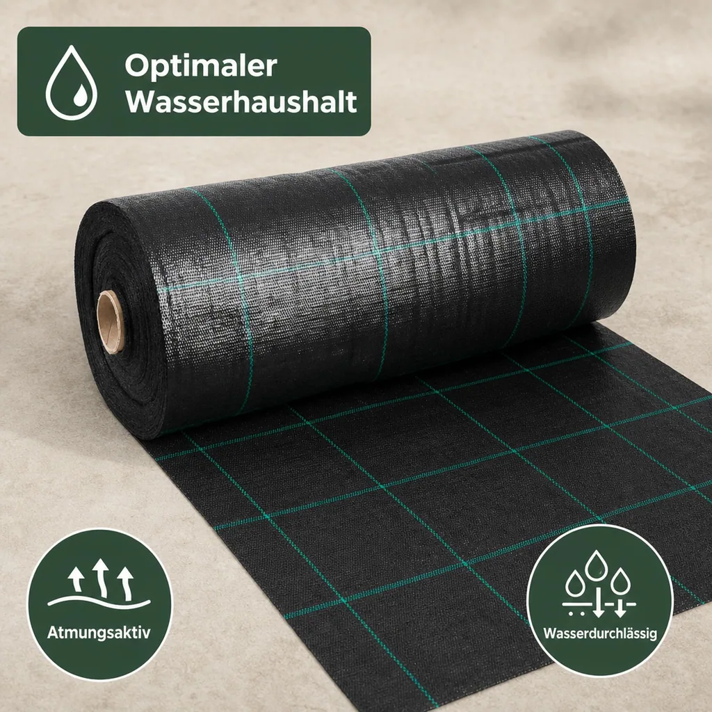 Bodengewebe, 1,5m x 70m, 100g/m², Unkrautvlies, Abdeckvlies