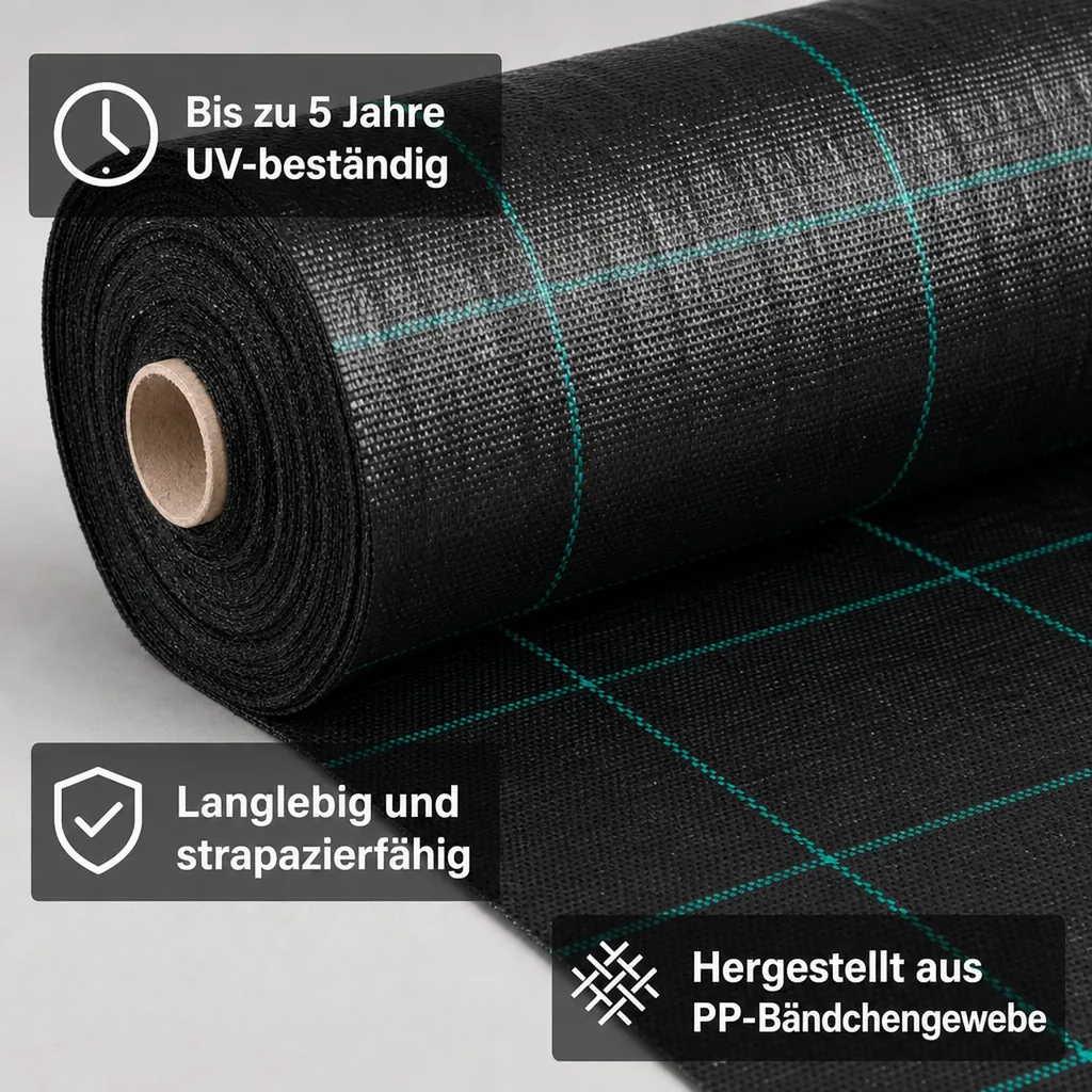 Bodengewebe, 1,5m x 70m, 100g/m², Unkrautvlies, Abdeckvlies