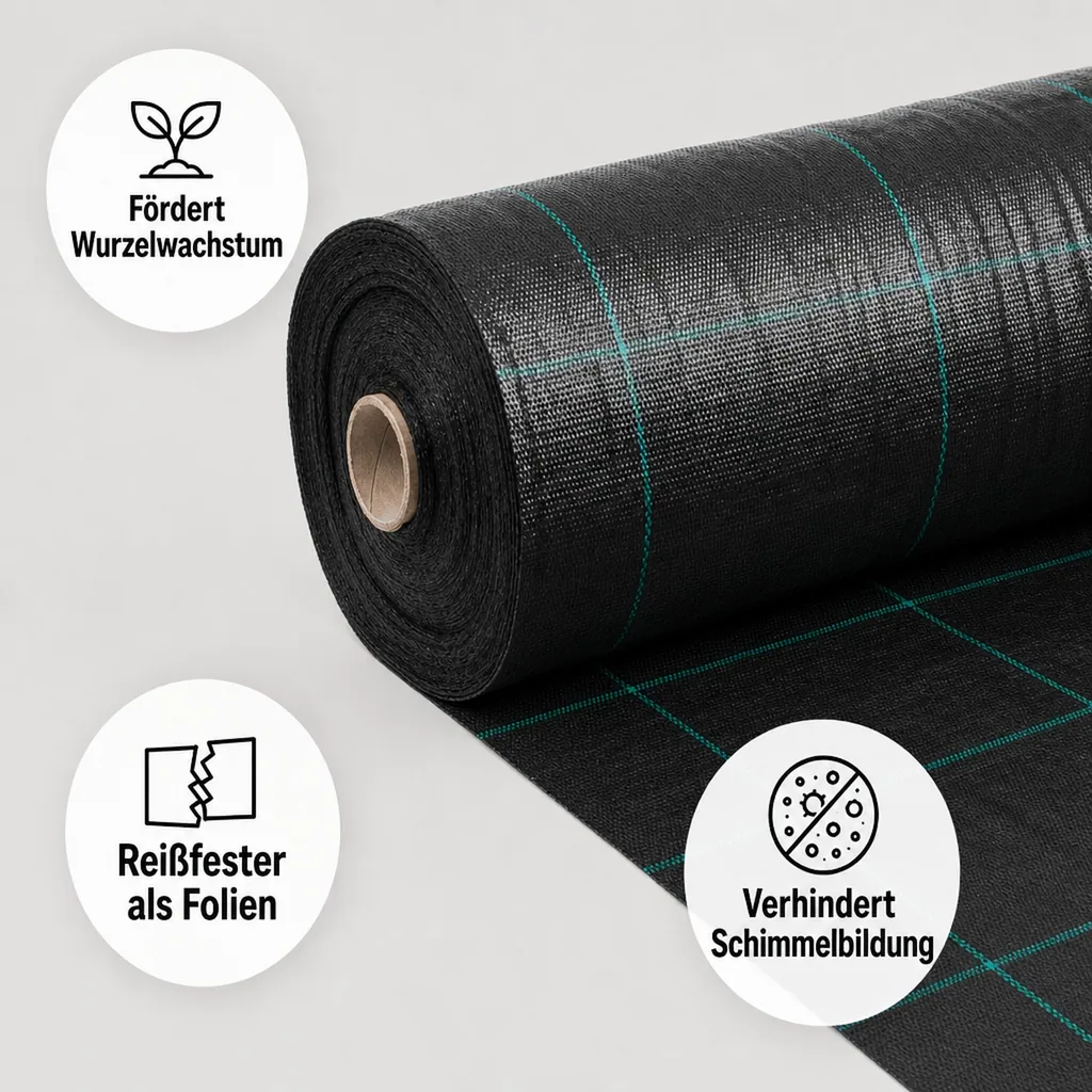 Bodengewebe, 1,5m x 70m, 100g/m², Unkrautvlies, Abdeckvlies
