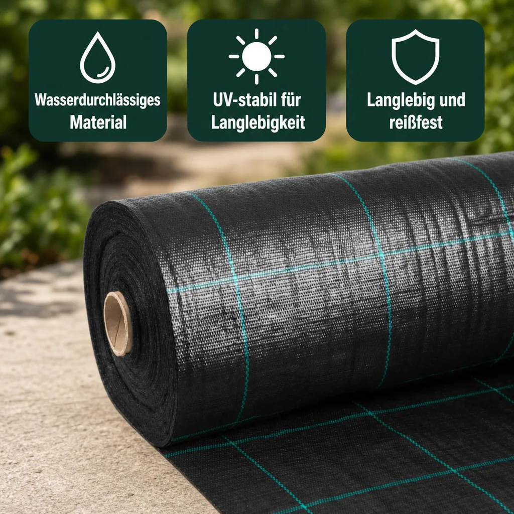 Unkrautvlies Bodengewebe 1,5x40m, 100g/m², Gartenvlies, Abdeckvlies