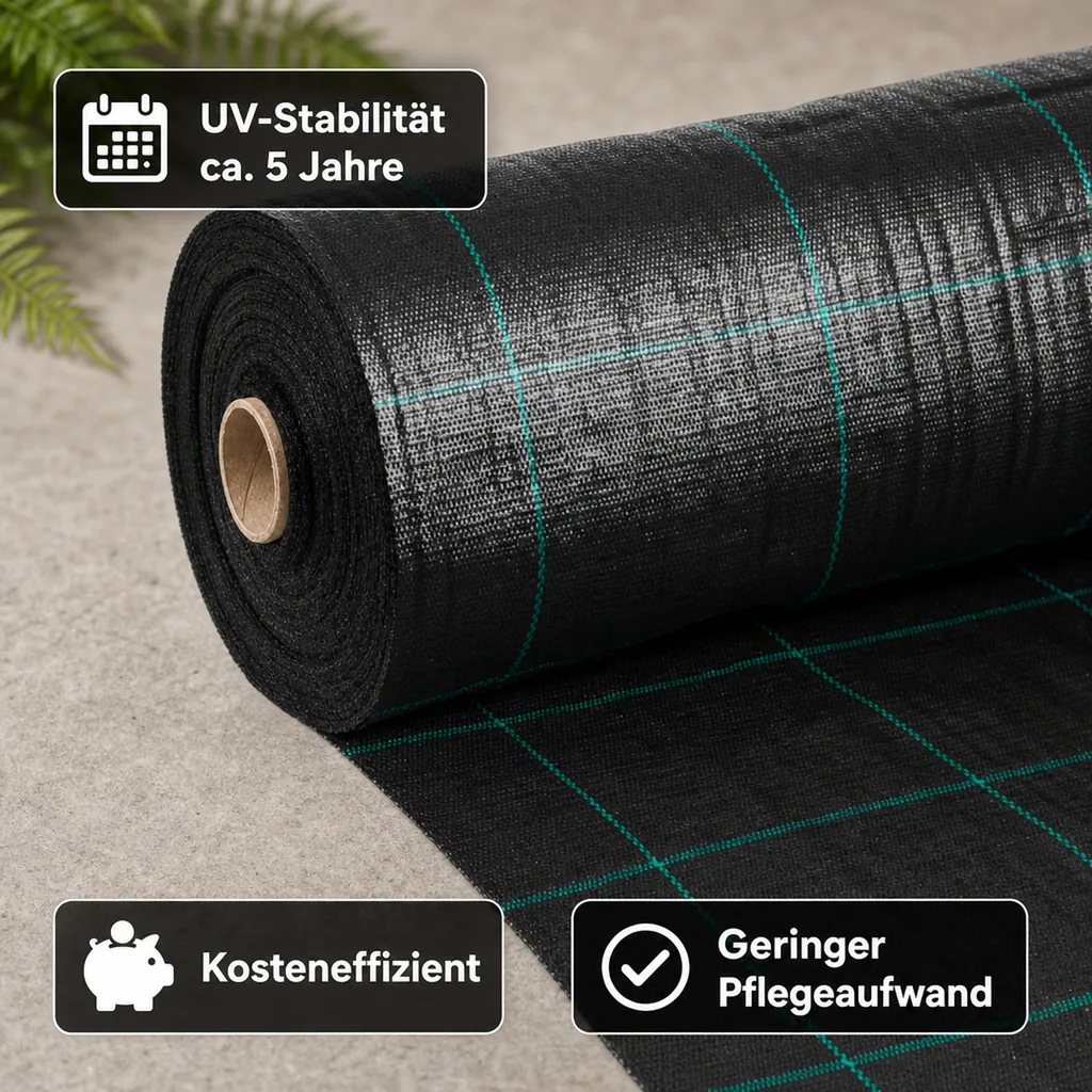 Unkrautvlies Bodengewebe 1,5x40m, 100g/m², Gartenvlies, Abdeckvlies