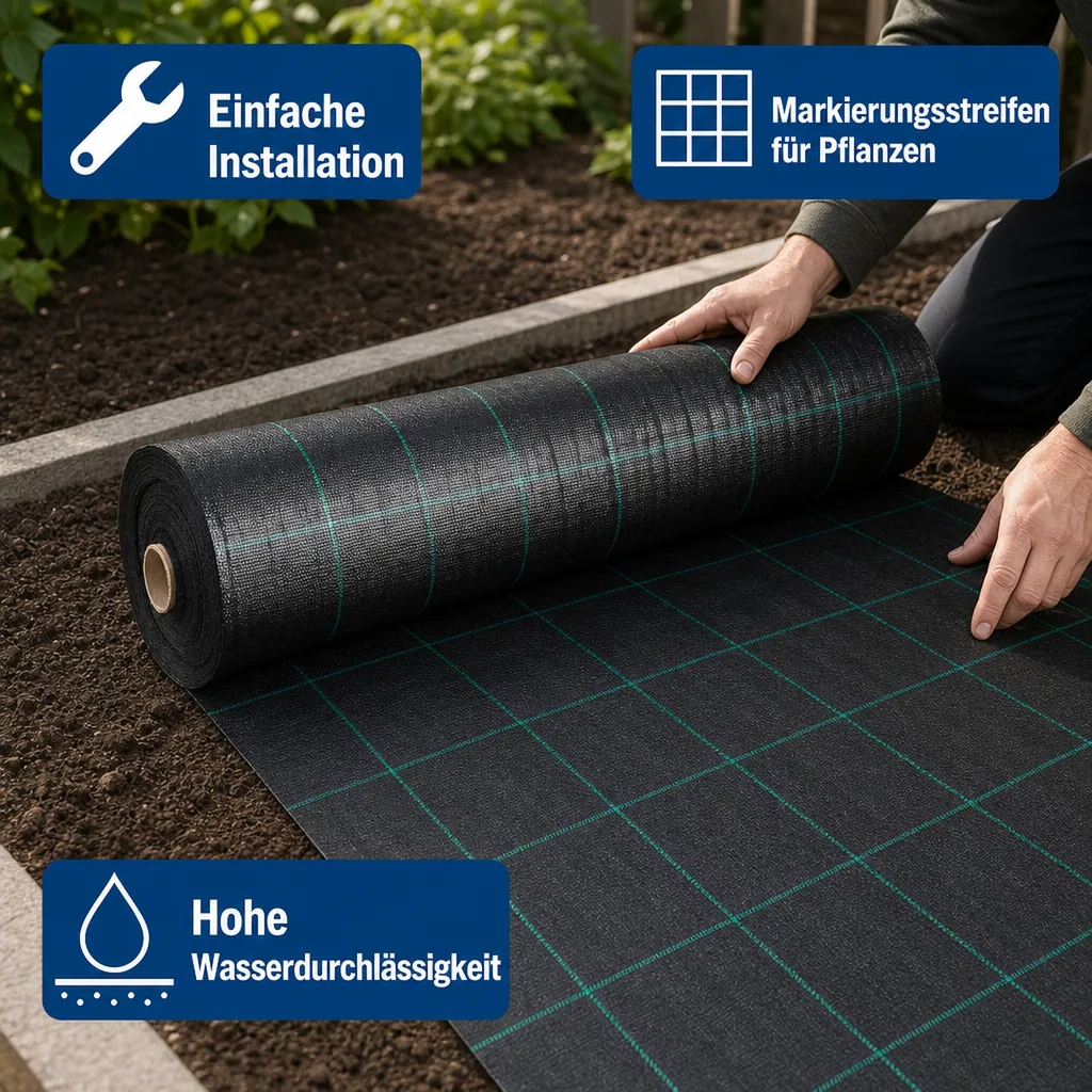 Bodengewebe, Abdeckvlies 1m x 40m, 100g/m², Unkrautvlies