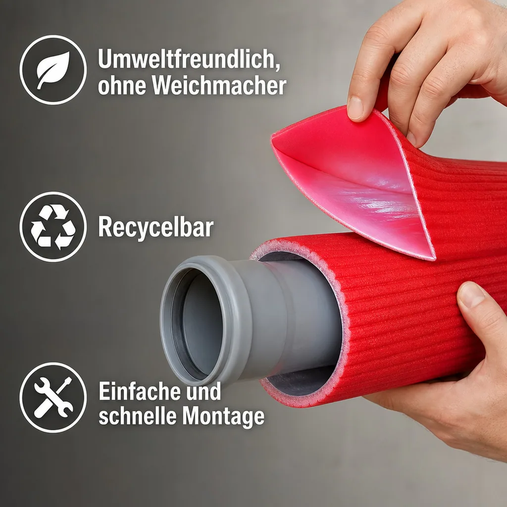 Rohrisolierung 10m, Climaflex Stabil, Abflussrohr, Isolierschlauch, 70mm x 4mm Dämmung