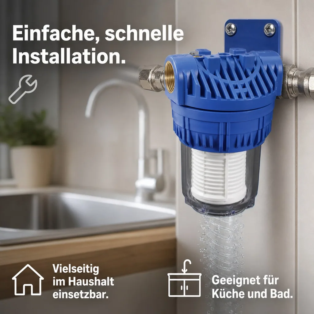 Wasserfilter, Trinkwasserfilter 5 Zoll, 1 Zoll Innengewinde, 8 bar, 60 Mikron