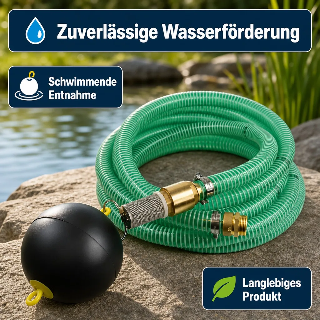 Saug und Druckschlauch 1 Zoll Set mit schwimmender Entnahme, 10m