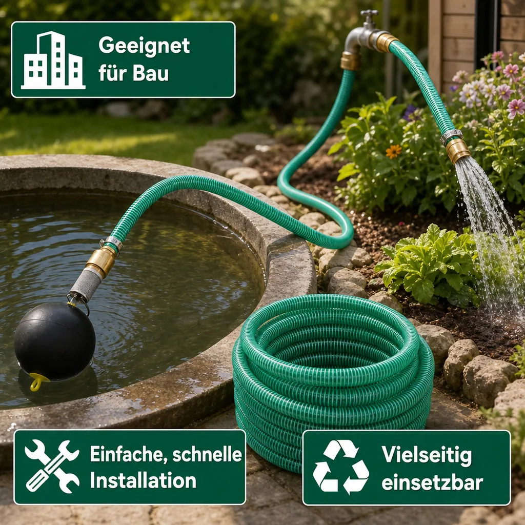 Saug und Druckschlauch 1 Zoll Set mit schwimmender Entnahme, 10m