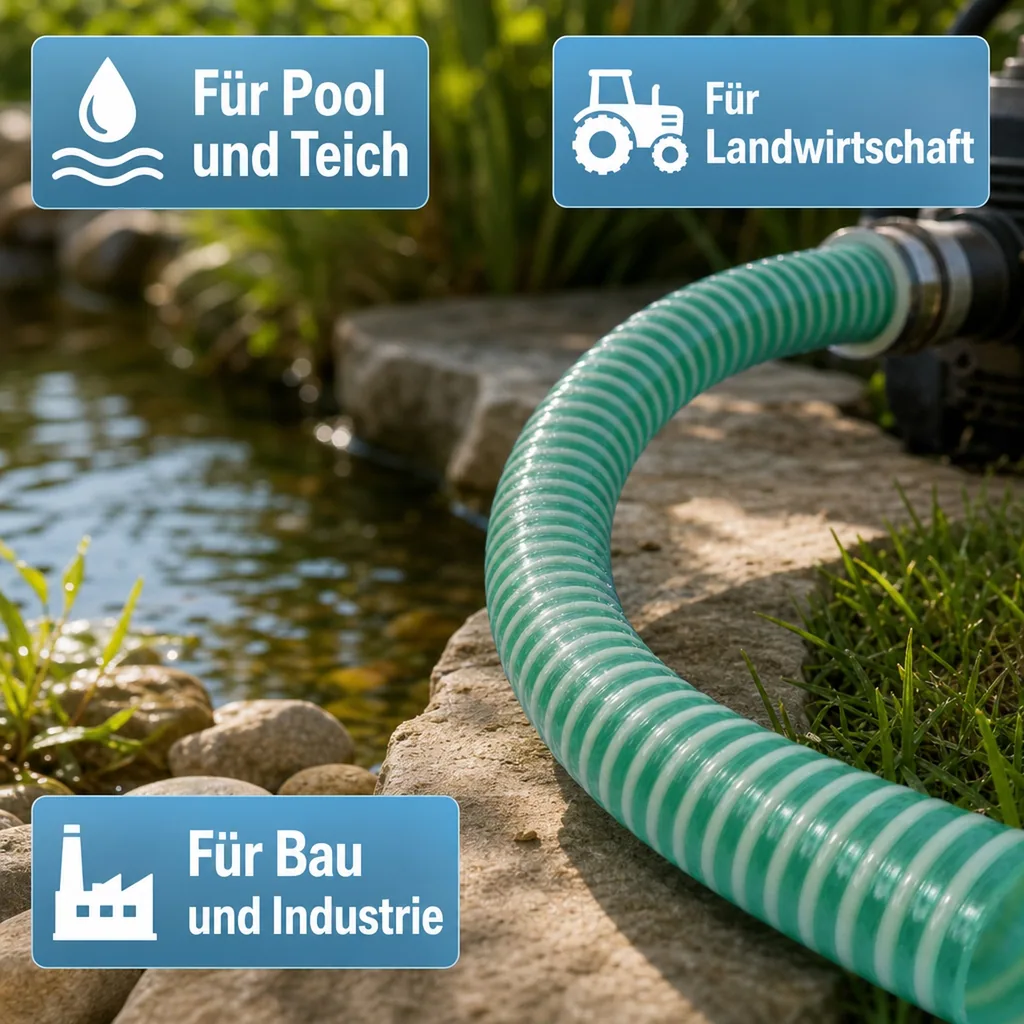 Druckschlauch 25mm, Saug- & Druckschlauch, Spiralschlauch, Pool, Teich