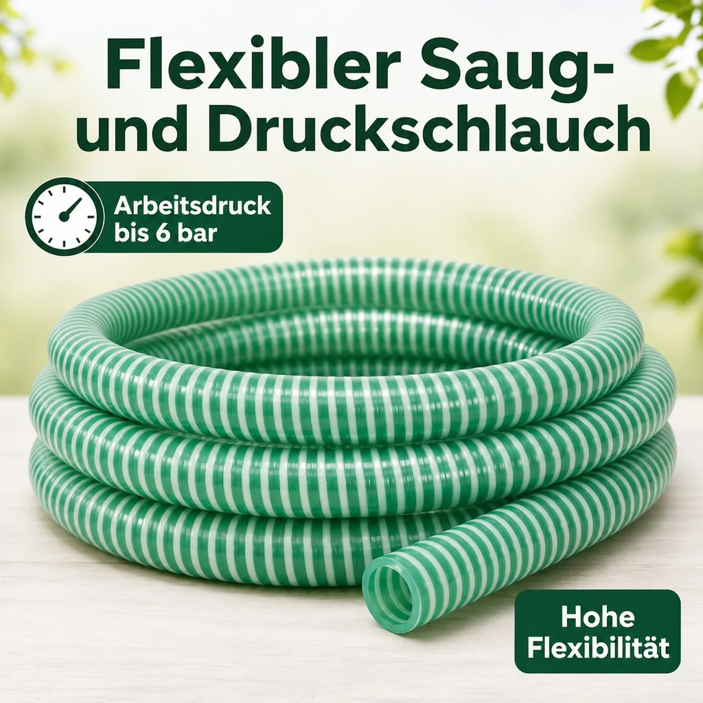 Druckschlauch 25mm, Saug- & Druckschlauch, Spiralschlauch, Pool, Teich