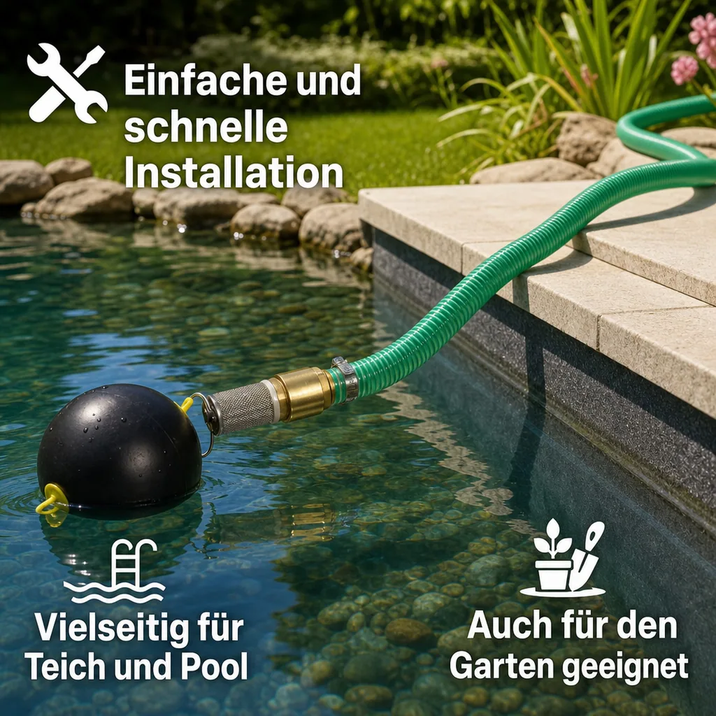Saug-Druckschlauch-Satz 1 Zoll/25mm, schwimmende Entnahme, 1" AG-Doppelnippel, 4m